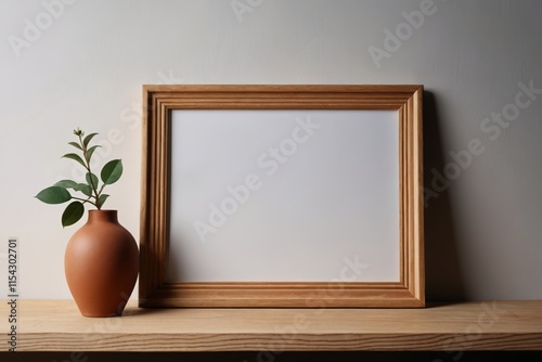 there is a vase with a plant in it on a table