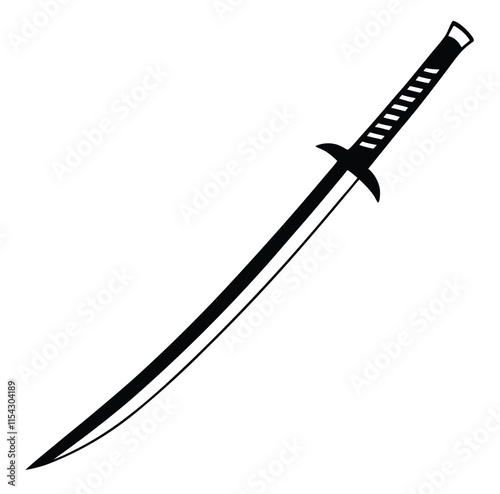 Silhouette of Samurai Wakizashi Blade