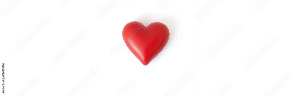 Red Heart Shape Simple Minimalist White Background Red Heart Shape Simple Minimalist White Background
