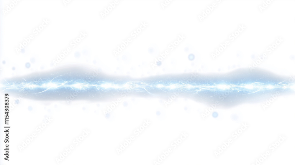 Glowing blue blurred horizontal line on white background Glowing blue blurred horizontal line on white background