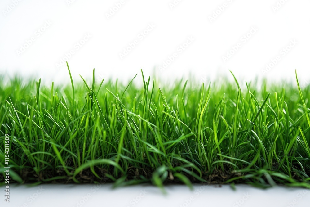Fototapeta premium A close-up shot of lush green grass on a white surface