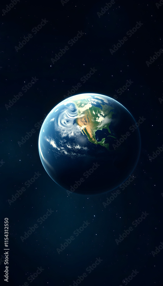 Fototapeta premium Sphere of nightly Earth planet in outer space., vintage, with white tones