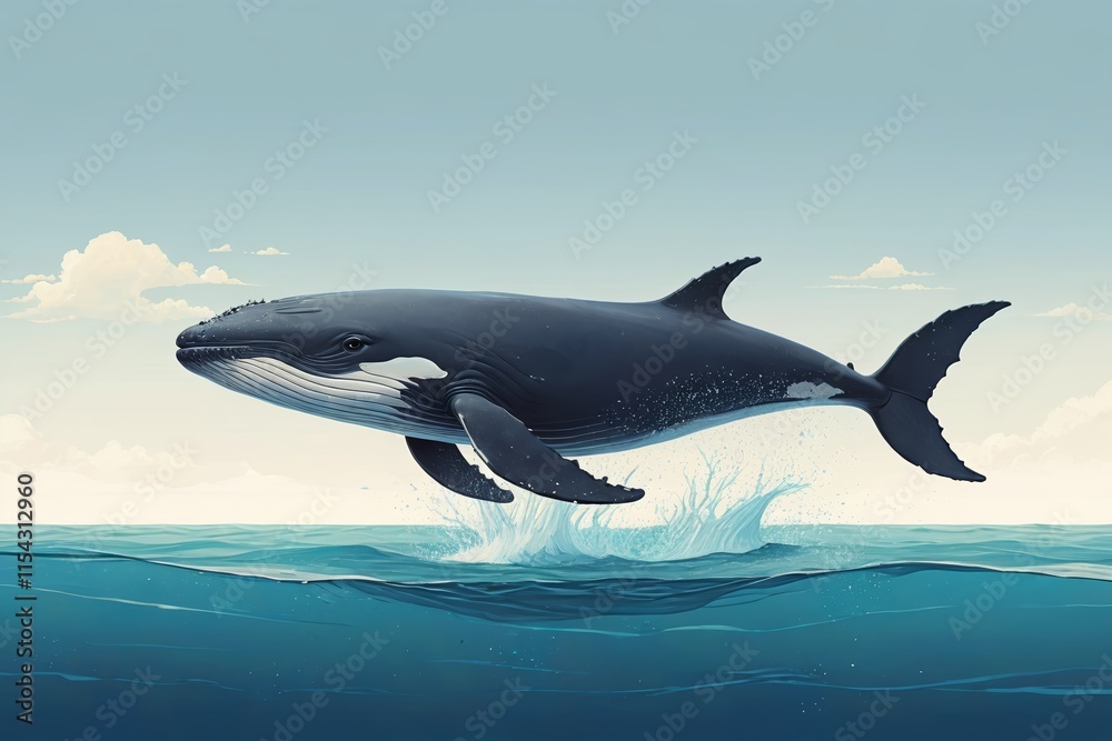 Fototapeta premium there is a whale that is jumping out of the water