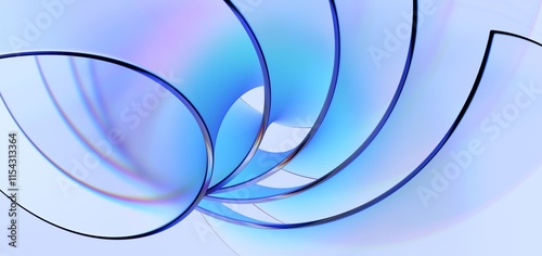 Fototapeta Naklejka Na Ścianę i Meble -  Abstract minimalist shape, light background design, 3d render