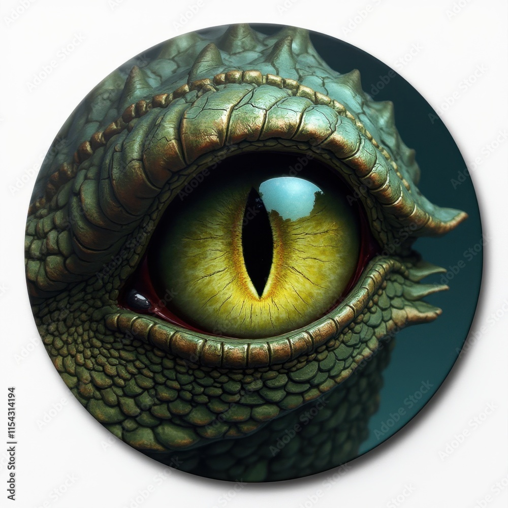 Fototapeta premium Round Mouse Pad Design: Ancient Dragon Eye