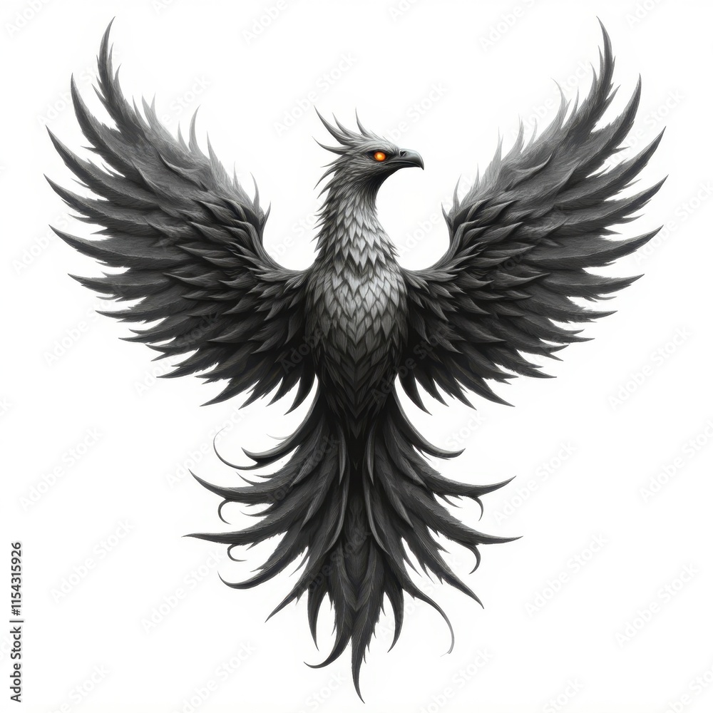 Obraz premium Hyperrealistic Graphic Phoenix with Extreme Detail