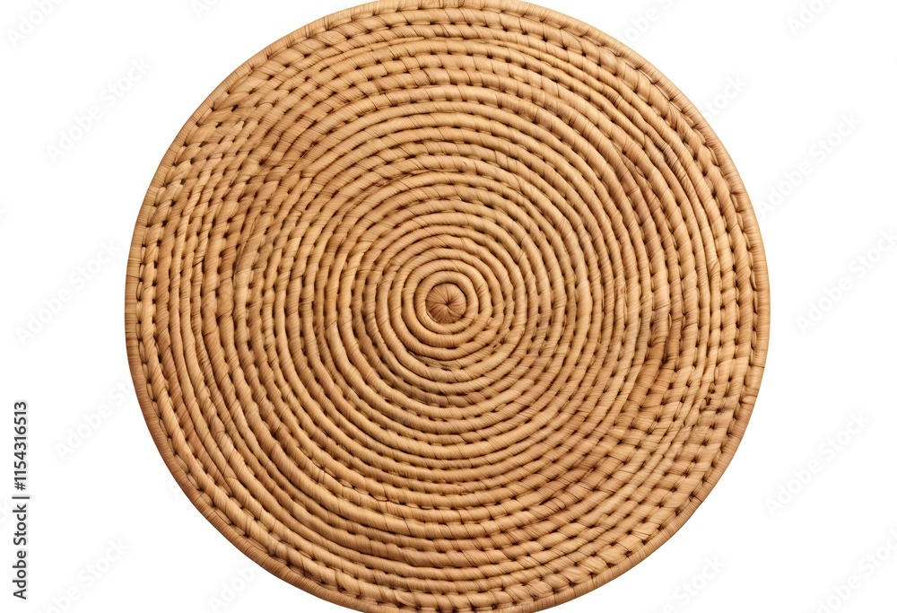 Fototapeta premium rattan placemat isolated on white background
