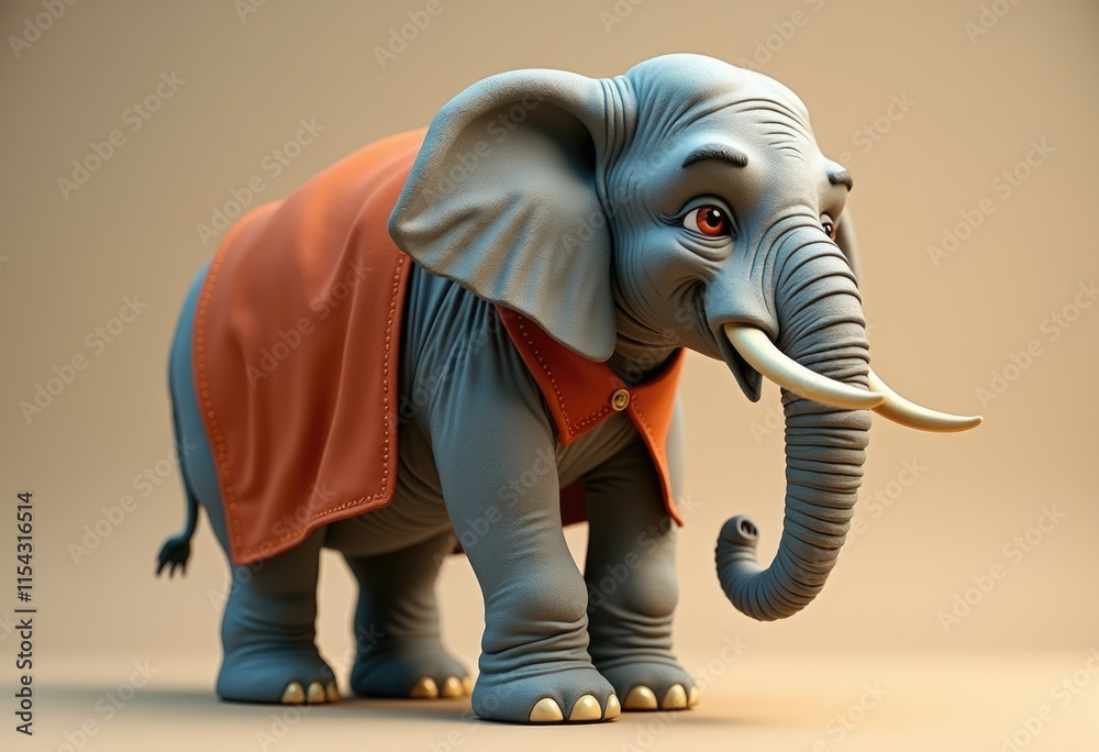 A 3D Character Donning an Elephant Costume With Adorable Details