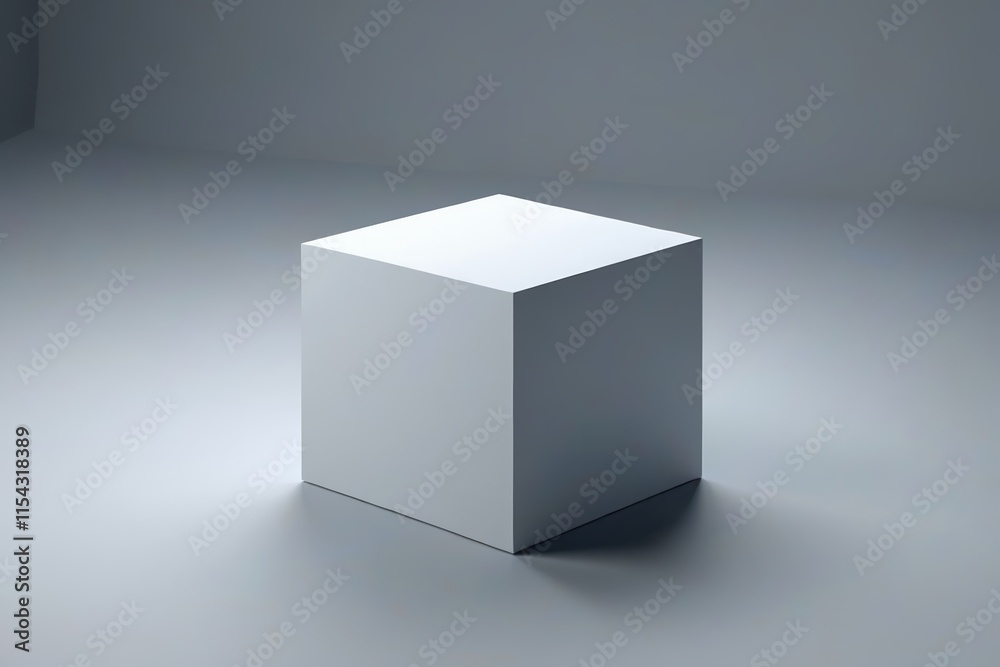 a close up of a white cube on a gray surface a close up of a white cube on a gray surface