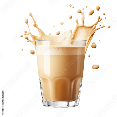 Latte Macchiato Splash. Latte, Macchiato, Splash, Drink, Liquid, Sweet, Drop, Flow, Creamy, Beverage, Warm, Delicious, Coffee, Fresh, Isolated.