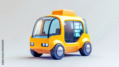 Futuristic autonomous taxi representing modern transportation technology