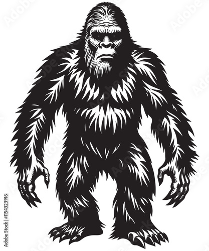 Bigfoot Vector Art Silhouette Design