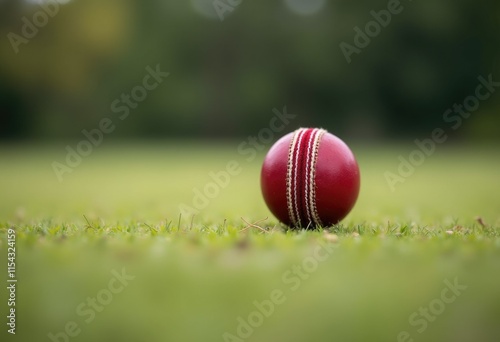 The Sharp Focus of a Cricket Ball Against a Blurred Background photo