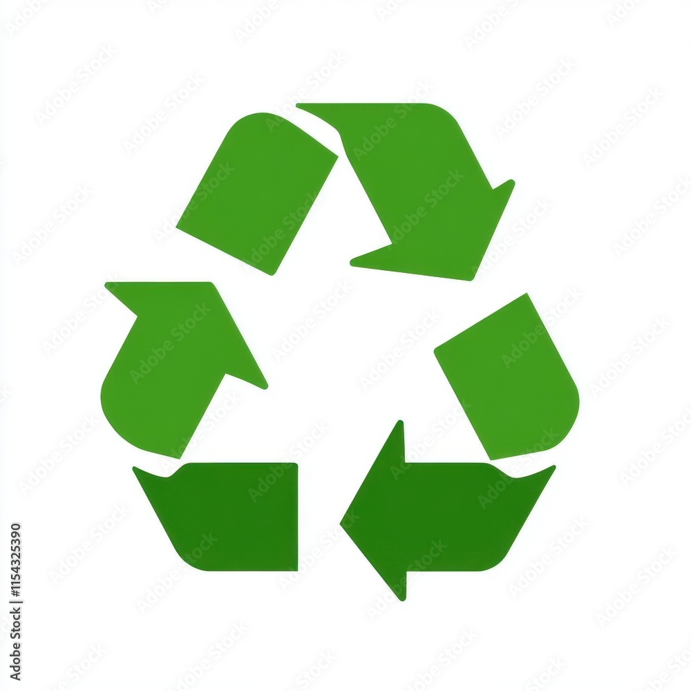 Fototapeta premium Green recycling symbol emphasizing sustainability and environmental awareness.