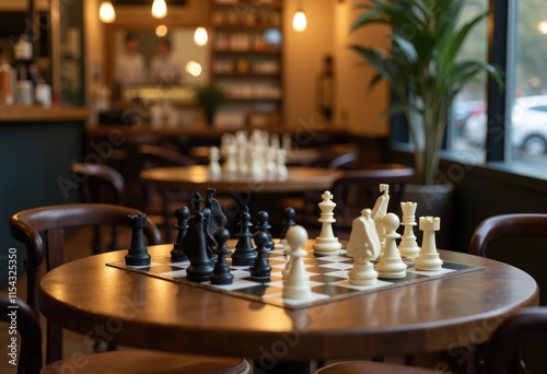 The Chessboard Table A Daily Ritual In A Parisian Cafe photo