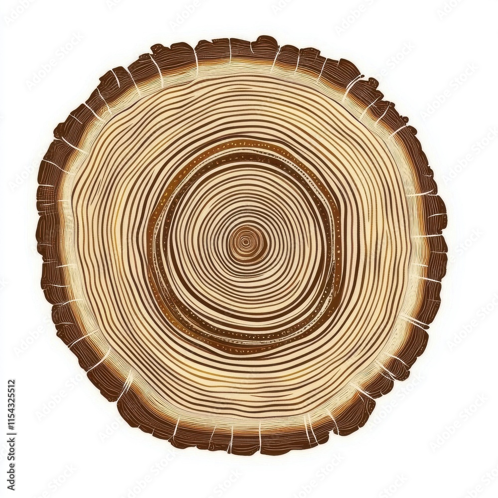 Fototapeta premium Close-up view of a beautifully textured tree stump, showcasing intricate growth rings and natural patterns.