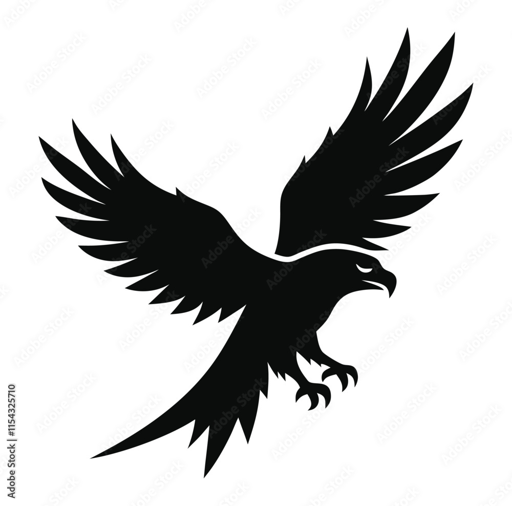 Fototapeta premium Majestic Hawk Silhouette Soaring High Minimalist