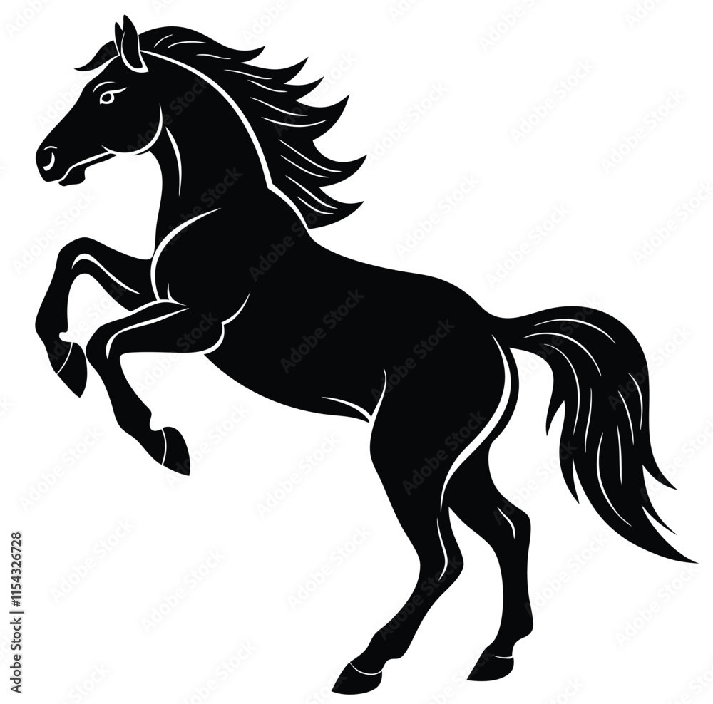 Silhouette Horse Jump Minimalist Vector Art Silhouette Horse Jump Minimalist Vector Art