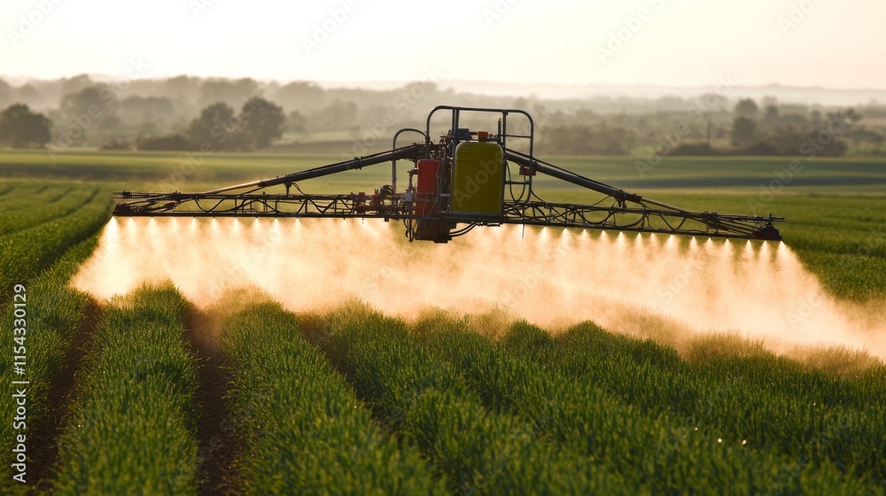 Fototapeta premium Spraying Fields in Bright Sunlight
