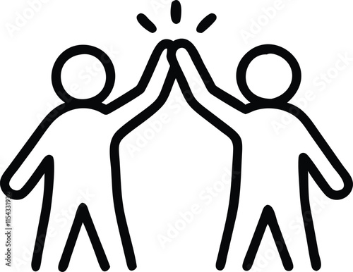 High Five, Teamwork, Success, People, Icon