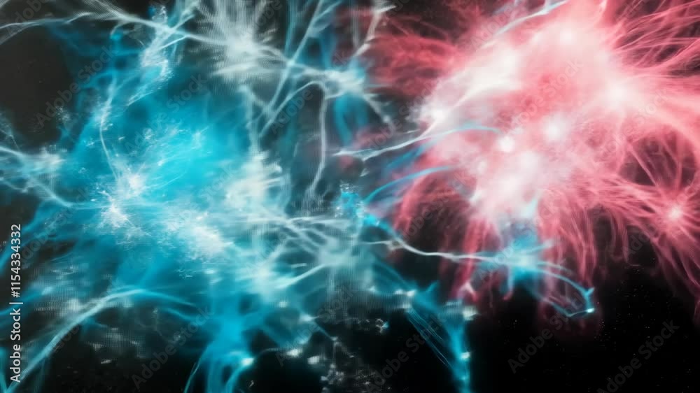 Vibrant visual representation of neural connections in shades of blue and pink illustrating brain activity Vibrant visual representation of neural connections in shades of blue and pink illustrating brain activity