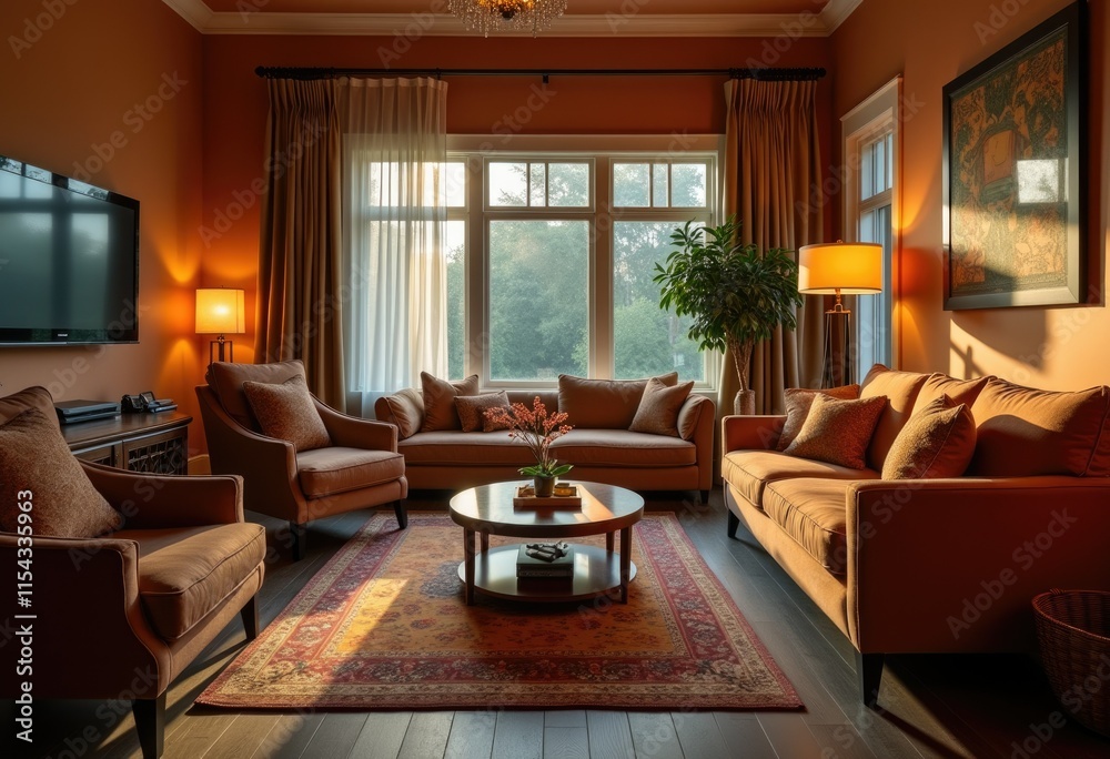 A Warm and Inviting Living Room Designed for Cozy Relaxation A Warm and Inviting Living Room Designed for Cozy Relaxation