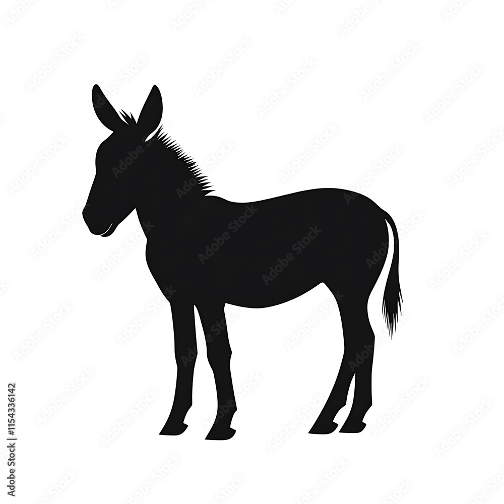 Elegant Donkey Silhouette Vector Illustration: Simple, Striking Design. AI Generated Elegant Donkey Silhouette Vector Illustration: Simple, Striking Design. AI Generated