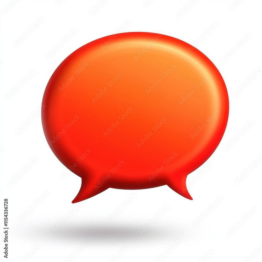 A vibrant red speech bubble against a clean white background, symbolizing communication. A vibrant red speech bubble against a clean white background, symbolizing communication.