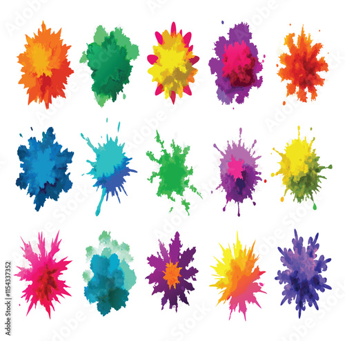 Multicolor Powder Explosion Image Set