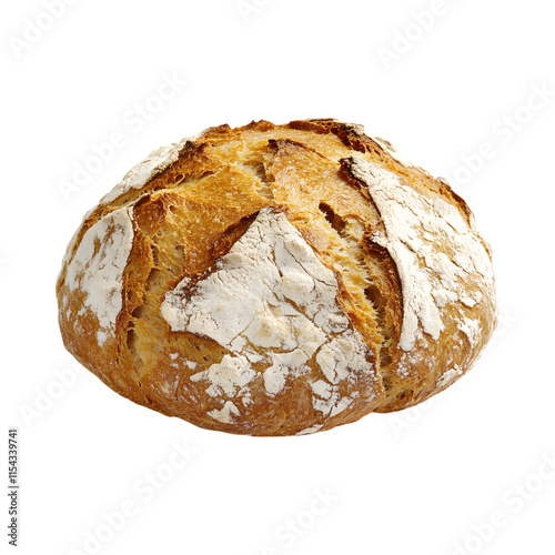 Soft Irish soda bread  isolated on transparent background