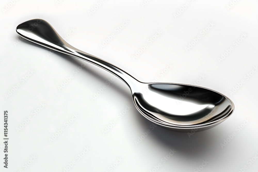 Stainless steel spoon on a white background Stainless steel spoon on a white background
