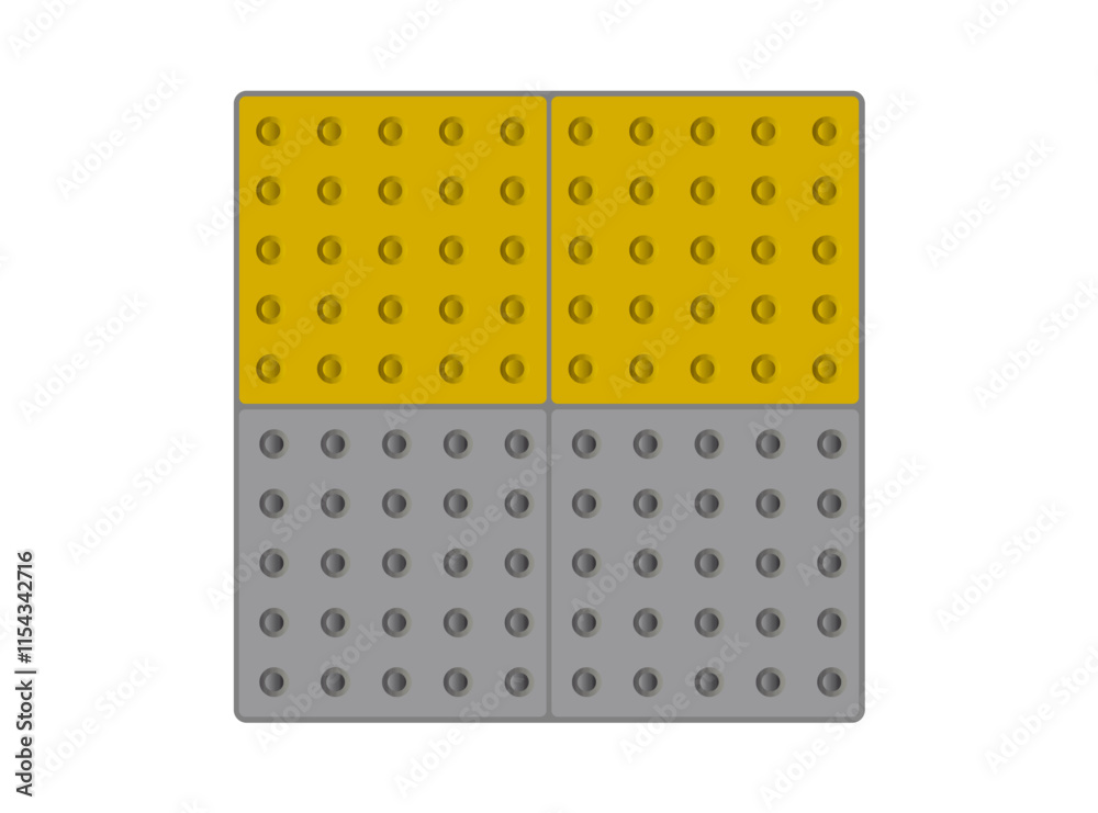 Tactile Paving, Yellow Tiles Pathway for Blind Handicap, Safety Sidewalk Walkway Tactile Paving, Yellow Tiles Pathway for Blind Handicap, Safety Sidewalk Walkway