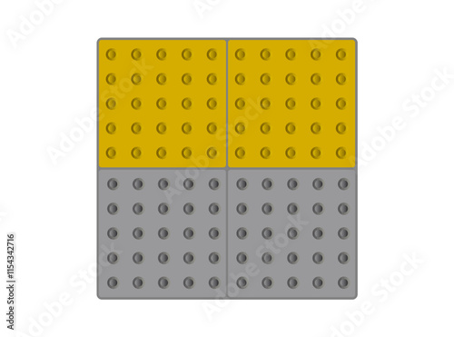 Tactile Paving, Yellow Tiles Pathway for Blind Handicap, Safety Sidewalk Walkway