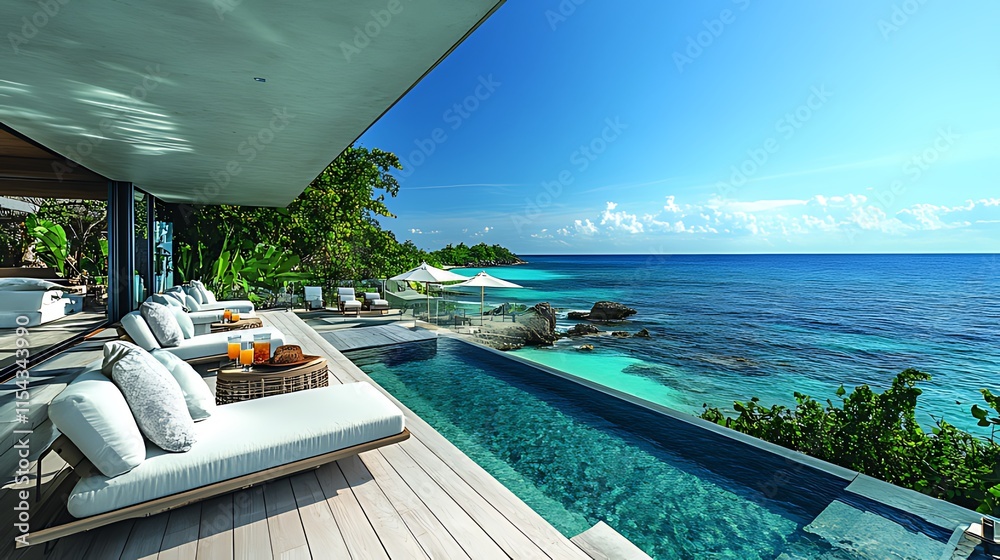 Luxury villa with infinity pool overlooking ocean. (1)