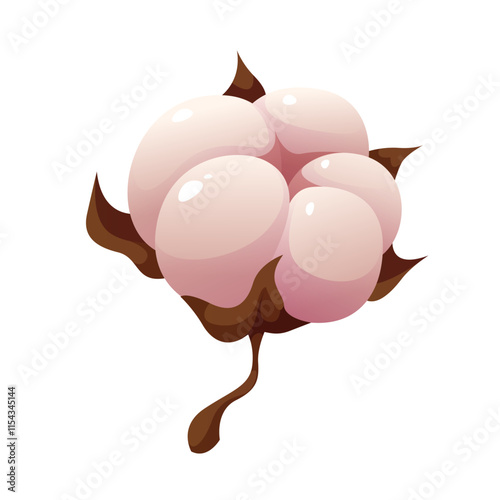 Vactor cotton illustration in cartoon style