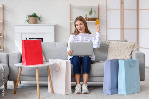 Young woman with credit car...