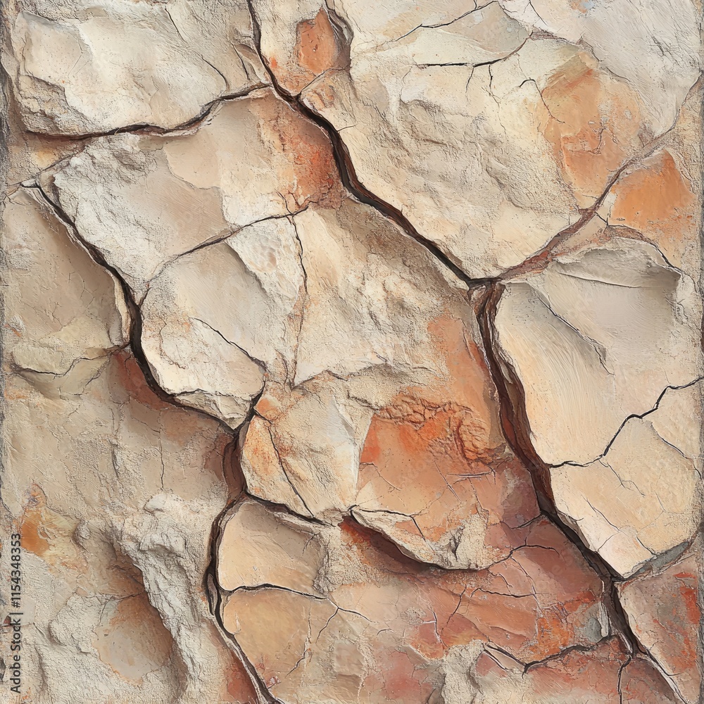 Fototapeta premium The image is of a rock with cracks and holes in it