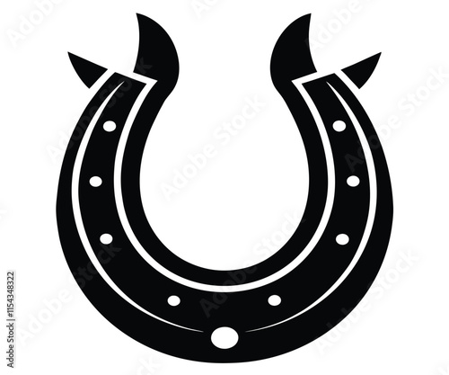 Black Horseshoe Silhouette Clipart Vector EPS