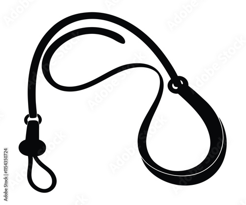 Black Silhouette Leash Pet Dog Icon