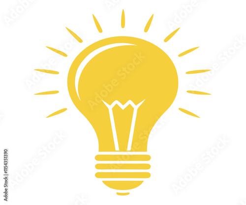 Black Silhouette Light Bulb Idea Icon