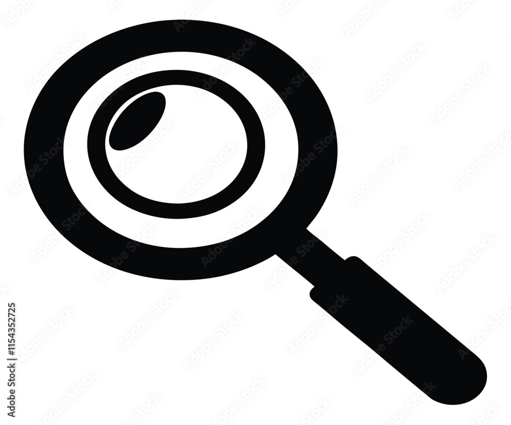Zoom In Black Magnifying Glass Silhouette Zoom In Black Magnifying Glass Silhouette