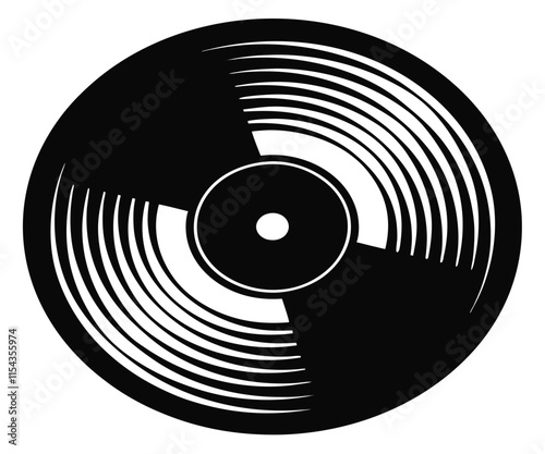 Black Silhouette Vinyl Record Music Icon