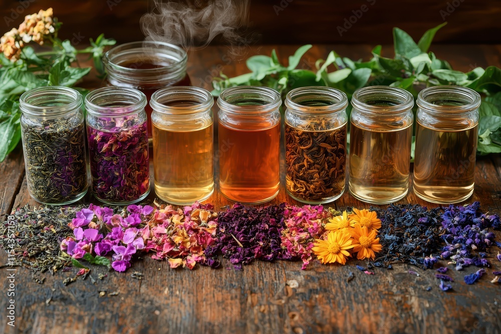 Artfully arranged premium tea selection natural setting flat lay photography cozy atmosphere aesthetic appeal for tea lovers Artfully arranged premium tea selection natural setting flat lay photography cozy atmosphere aesthetic appeal for tea lovers