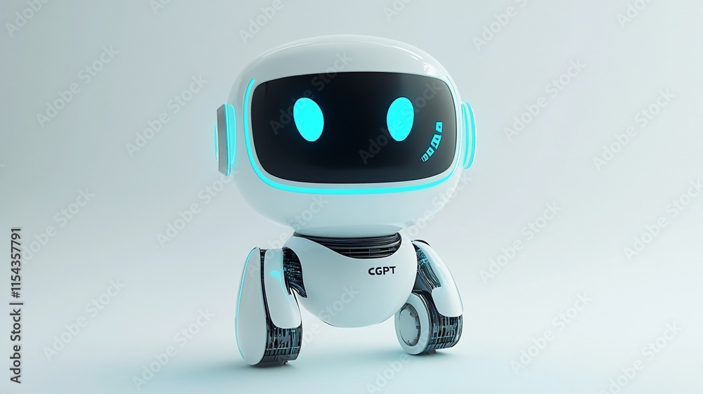 Robot Assistant close up face portrait. New technology Robot Assistant close up face portrait. New technology