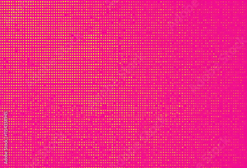 Hot Pink and Yellow Colored Pixelated Grid with Retro Arcade Aesthetic Background Design