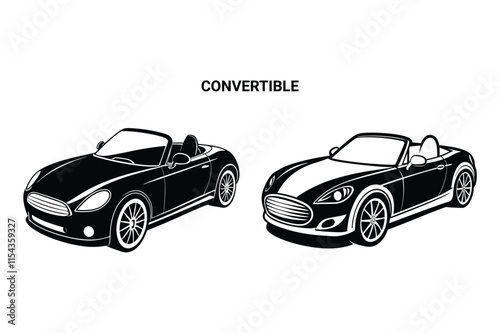 Customizable Convertible Silhouette Vector Illustration