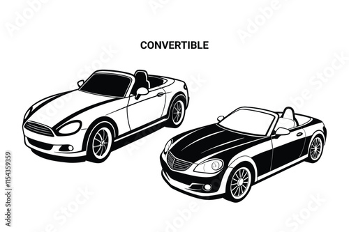 Customizable Convertible Silhouette Vector Illustration