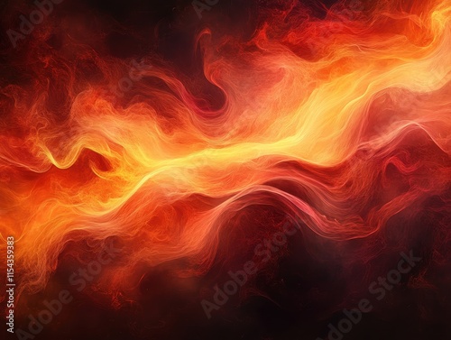 Abstract fiery waves of orange and red creating a dynamic visual effect.