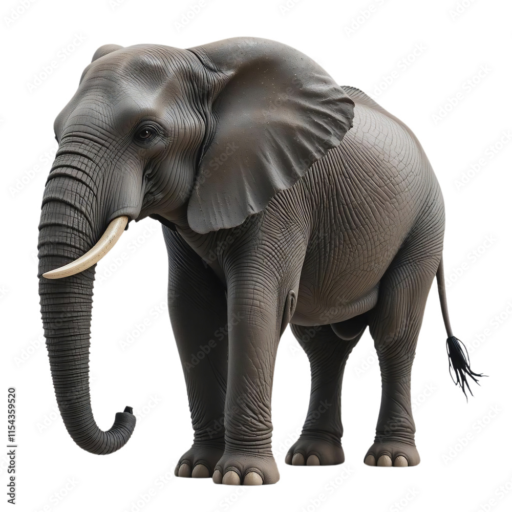 Obraz premium Majestic African Elephant Wildlife Safari Animal Mammal Nature Large Gray Trunk Tusks Wild Powerful