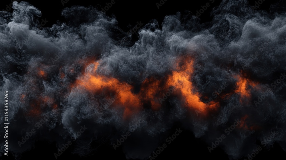 A fiery pattern emerges subtly through a dense layer of swirling dark clouds, providing a striking blend of light and dark in a volatile display. A fiery pattern emerges subtly through a dense layer of swirling dark clouds, providing a striking blend of light and dark in a volatile display.